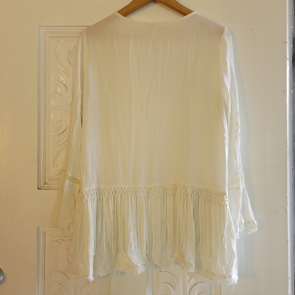 Oh Gussie! Women's White Cardigan Size Large - Picture 2 of 6